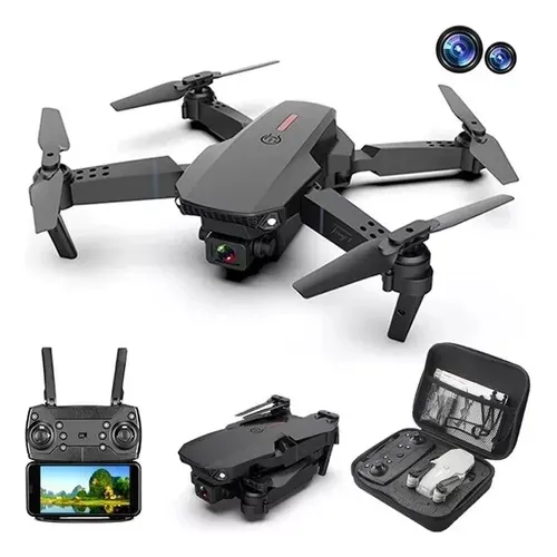 Drone E88 Plegable Full Hd 2.4ghz Con Cámara Y 1 Batería