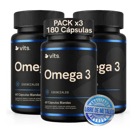 Omega 3 Vits Health Series en cápsula Sin sabor 3 packs de 60 un