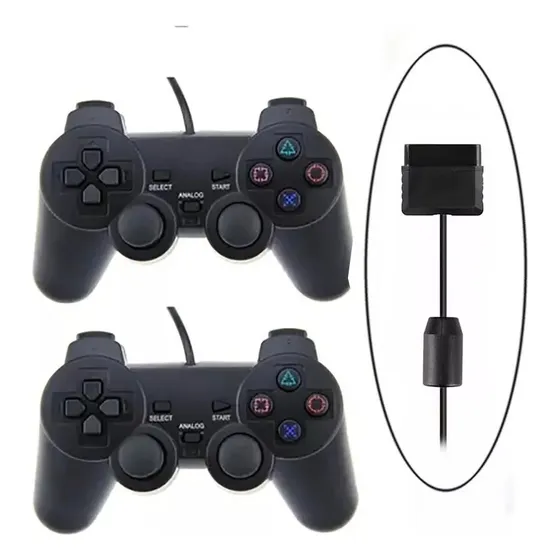 Control Joystick Compatible  Ps2 Pack 2 Unidades Negro