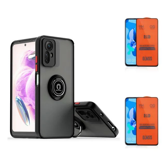 Case Hardnes Ring Negro Para Xiaomi Redmi Note 12s + 2 Micas