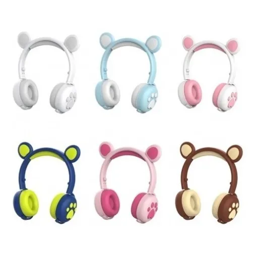 Audífonos Diadema Oso Bk5  Bluetooth Inalámbricos Niños.
