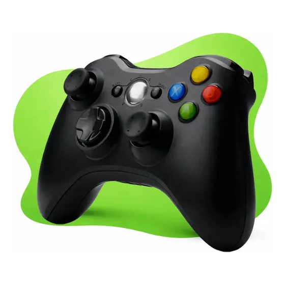 Controle Para Xbox 360 Sem Fio Preto Divino Controlador De Jogos Joystick