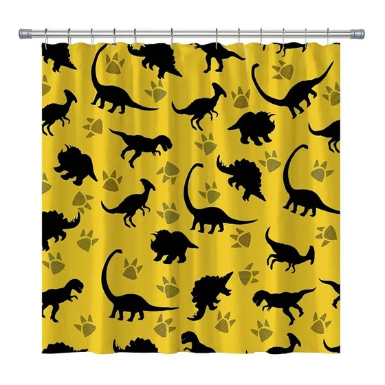 Cortina Ducha Dinosaurio Para Niño Fanatico Juego Gancho X