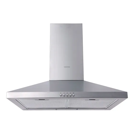Campana Piramidal Gröner Inox 60cm Color Plateado