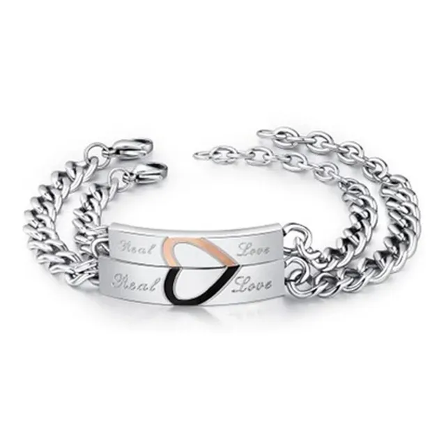 Pulseras De Pareja Real Love, Amor Real Acero Inoxidable