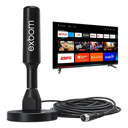 Antena Televisão Digital 5 Metros Interna Externa Hdtv Uhf