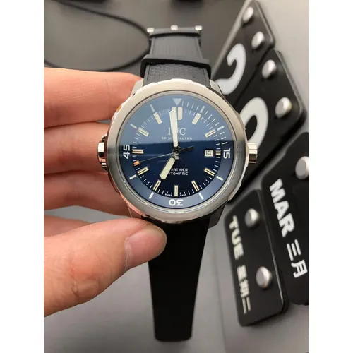 Reloj Iwc Aquatimer Con Esfera Azul Y Correa De Goma 42 Mm