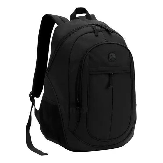 Mochila Escolar Denlex Preta Alça Reforçada Poliéster 25L Zíper
