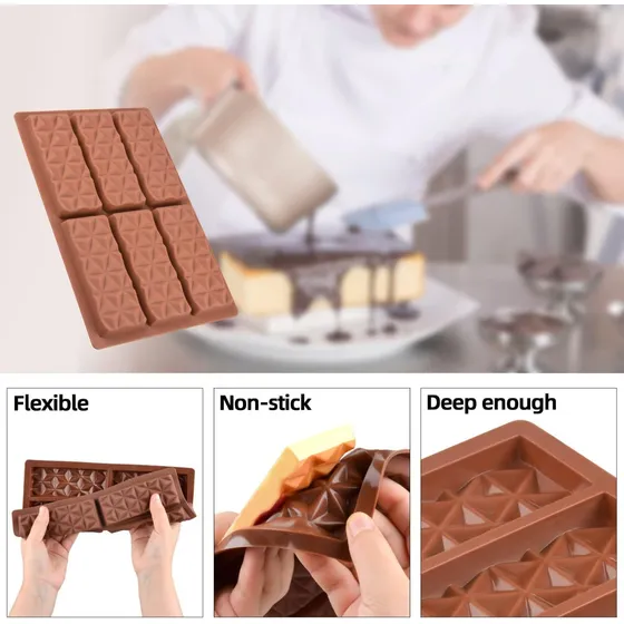 Molde De Silicon Barras De Chocolates Diamante 