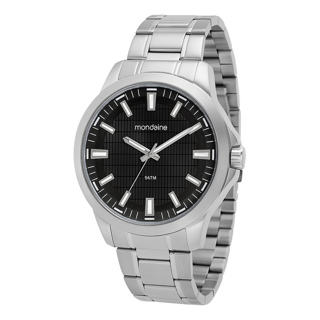 Relógio De Pulso Mondaine 99784g0mvne1 Com Corria De Aço Inoxidável Cor Prateado - Fondo P...