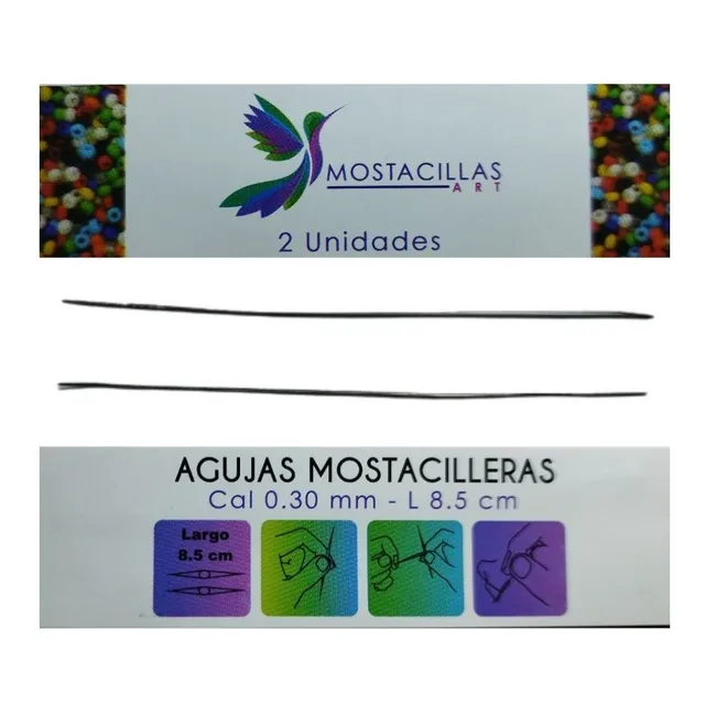 Pack De 3 Aguja Mostacillera  Set De 2 Agujas Largas