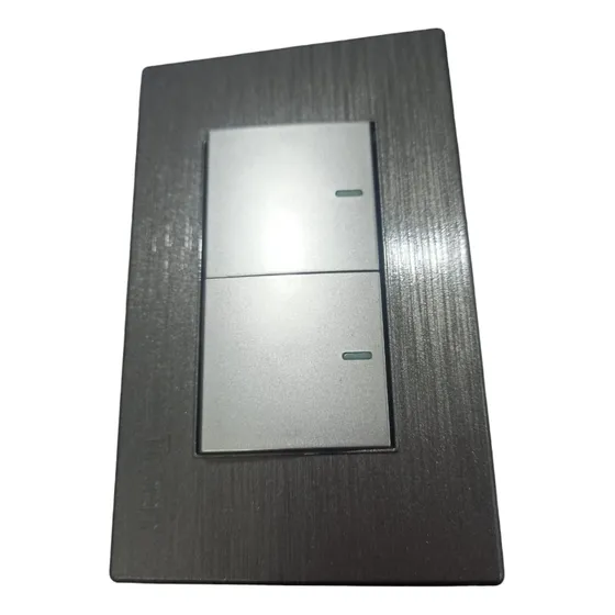 Apagador Interruptor Doble Gris Acero Plata