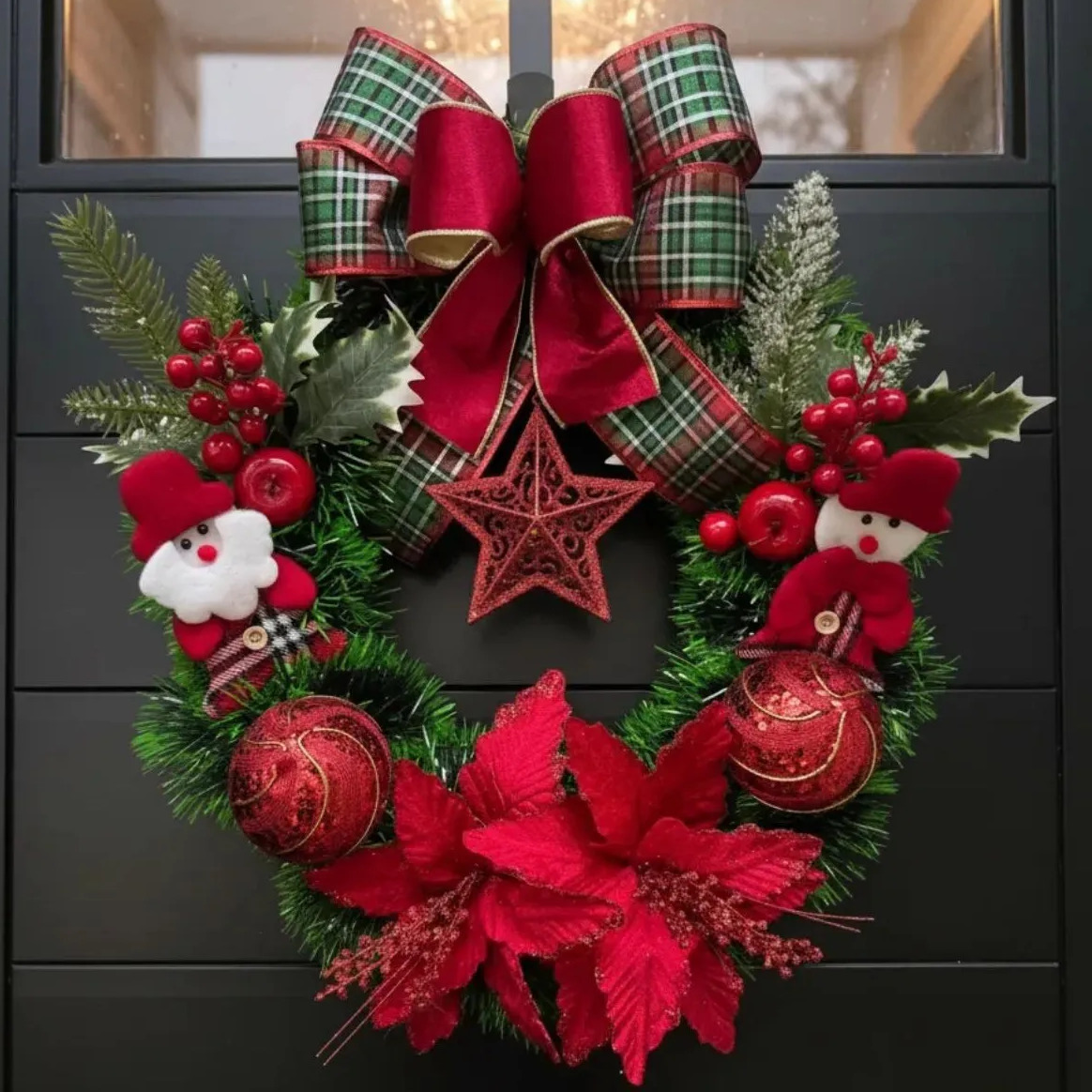 Guirlanda De Natal Papai Noel Decoraçao Natalina 40 Cm