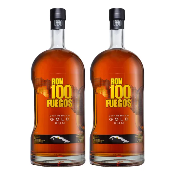 Ron 100 Fuegos Oro Garrafa 1750ml X 2 Unidades