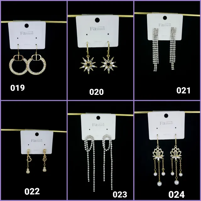 Zarcillos Largos Elegantes Dama Moda Brillantes Perlas 