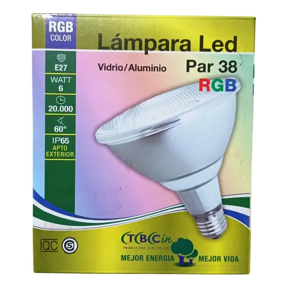 Lámpara Led 6w Par 38 Rgb Tbcin Apto Exterior Par38-12w-