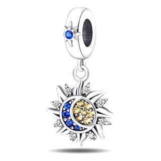 Dije Charm Abalorio Colgante De Sol Y Luna Con Brillantes Dije Charm Abalorio Colgante De Sol Y Luna Con Brillantes