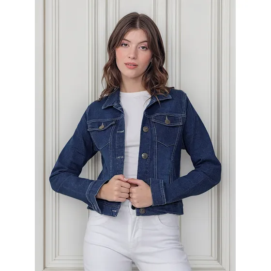 Campera Clásica Jean Mujer Elastizada Varios Talles Bolsillo