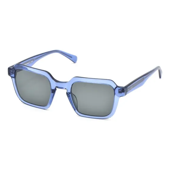 Lente Sol Mytho Poppi Mt952 (sustentable) - Óptica Ariel Armazón Azul Diseño Mirror