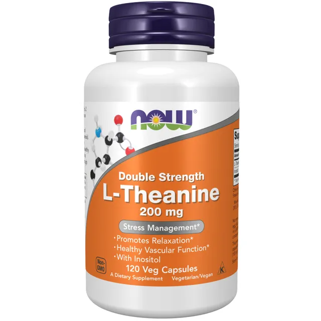 Suplemento NOW Suplementos L-Teanina L-Theanine de 200mL x 120 un - cápsula