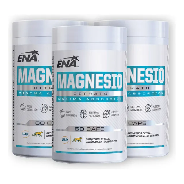 3 Magnesio Citrato Energía Fuerza Vigor Máxima Absorción Ena