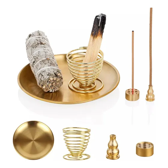 Porta Incienso Quemador De Palo Santo Base Con Cenicero 4pcs