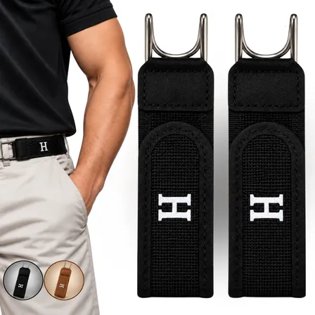 Kit 2 Cinto Elástico Sem Fivela Gancho Unissex Tamanho Unico Preto Único