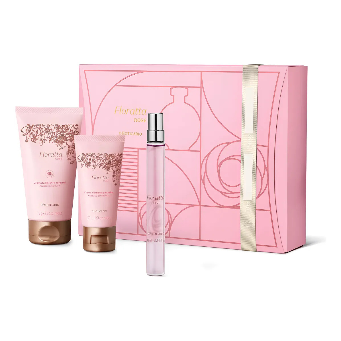 Kit Floratta Rose com 3 itens de skincare