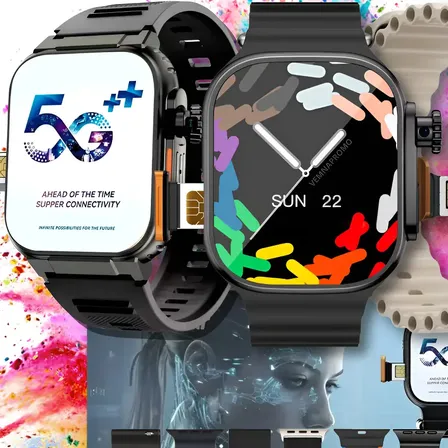 Smartwatch Microwear Ultra 3 AI 5G com 16 GB, GPS e 4 Pulseiras