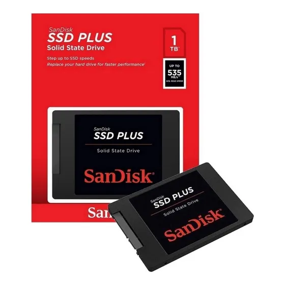 Hd Ssd Sandisk 1tb Disco Sólido 535mbs Interno Sandisk Ssd Plus Sdssda-1t00-g26 1tb Cor Preto