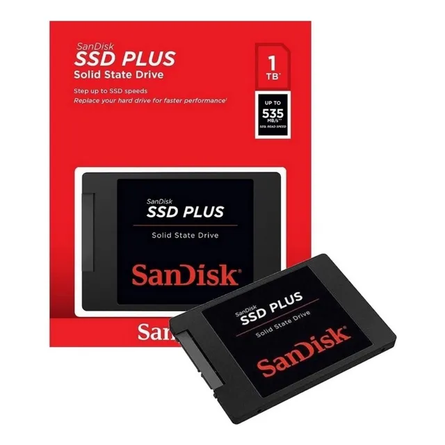 Hd Ssd Sandisk 1tb Disco Sólido 535mbs Interno Sandisk Ssd Plus Sdssda-1t00-g26 1tb Cor Preto