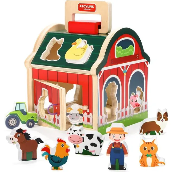 Set Animales Granja Juego En Madera Kabi, Mvd Kids