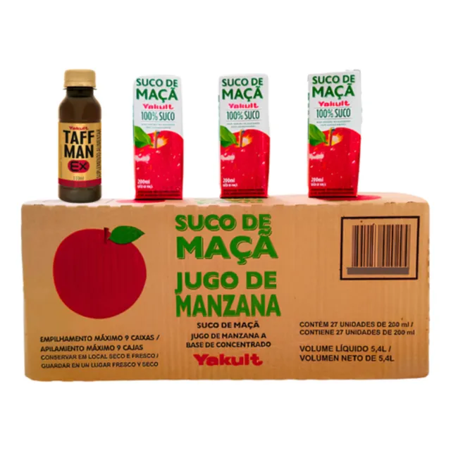 Suco Maça Yakult Sem Açucar Sem Glutem 27 Un+ 1 Taffman Ex