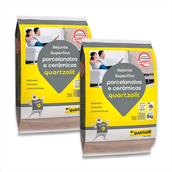 Kit 2 Rejunte Quartzolit  Resinado Antifomo 5 Kg Cores