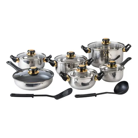 Cinsa Viena Batería De Cocina De Acero Inoxidable 14 Piezas Color Plateado