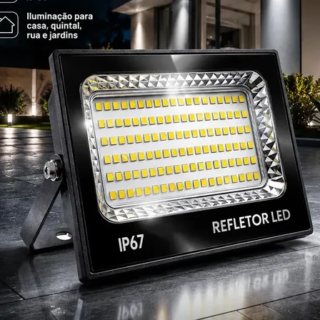 Kit 2 Refletores Super Led 500w Prova Dágua Ip67 Branco Frio 6500k Bivolt
