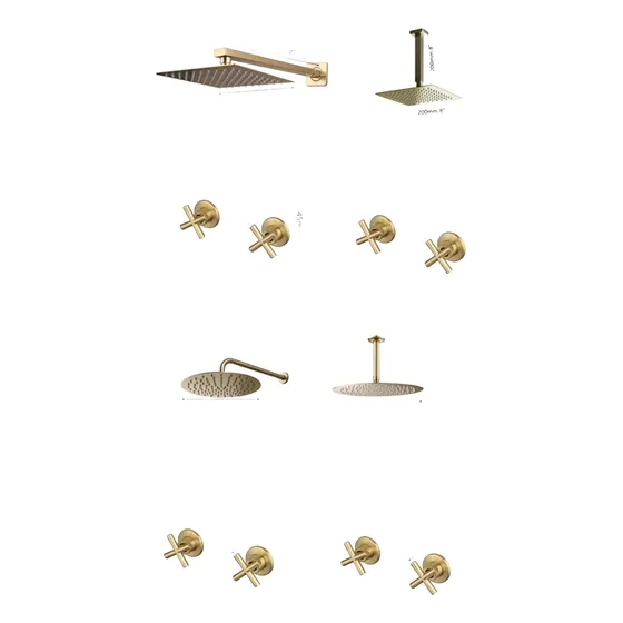 Duchas Bimando Roseta Techo O Pared  Bronce Negro Dorado Oro