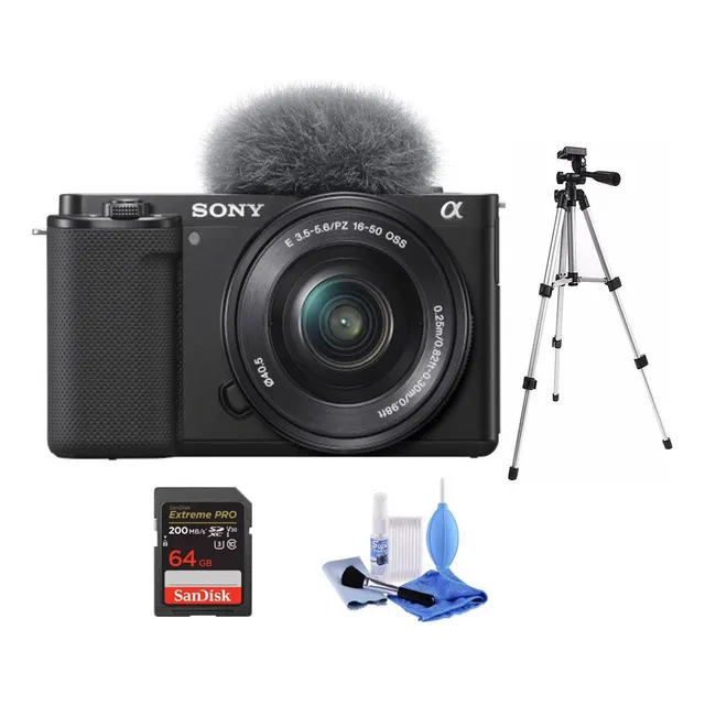 Cámara Sony Alpha Zv-e10 16-50+64gb Pro+kit+trípode 4k Mrr