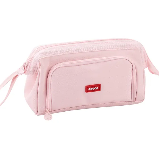 Estojo Organizador De Lápis Abertura Lateral Zíper Bolsos
