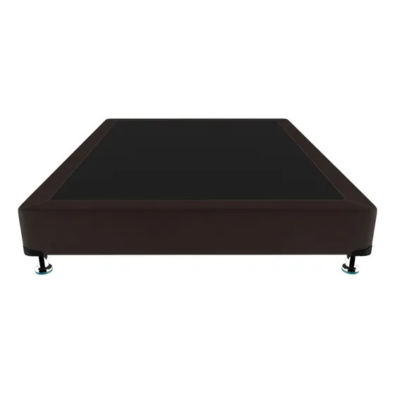 Base O Box Para Colchón Queen Size Madera Tapiz Chocolate Color Marrón