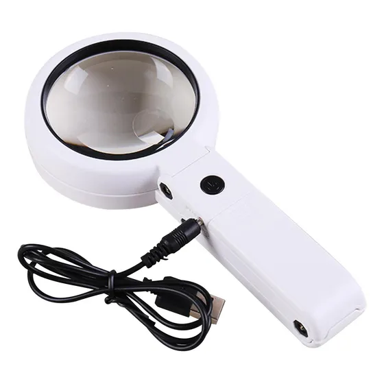 Lupa Com Luz Dobrável Leitura Lupa 5x 11x Led Iluminado