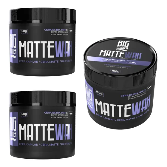 3x Cera Cabelo Extra Forte Efeito Seco Matte Big Barber 150g