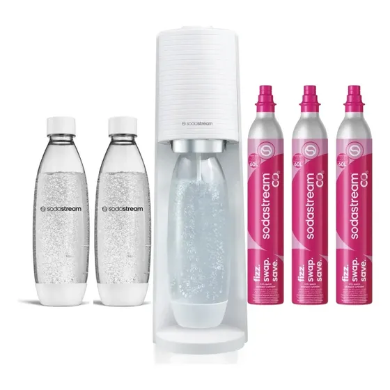 Máquina De Soda Color Blanco Sodastream Megapack Rendimiento Terra