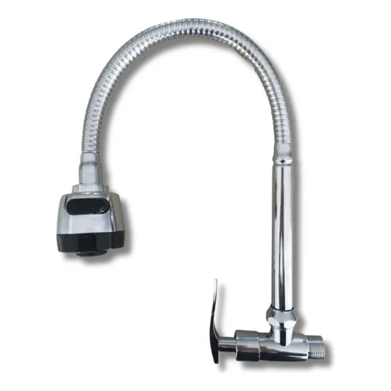 Caño Corrugado Flexible Para Cocina Pared C&a Color Plateado