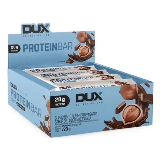 Protein Bar 60g Caixa 12 Un - Dux Nutrition Sabor Chocolate E Avelã
