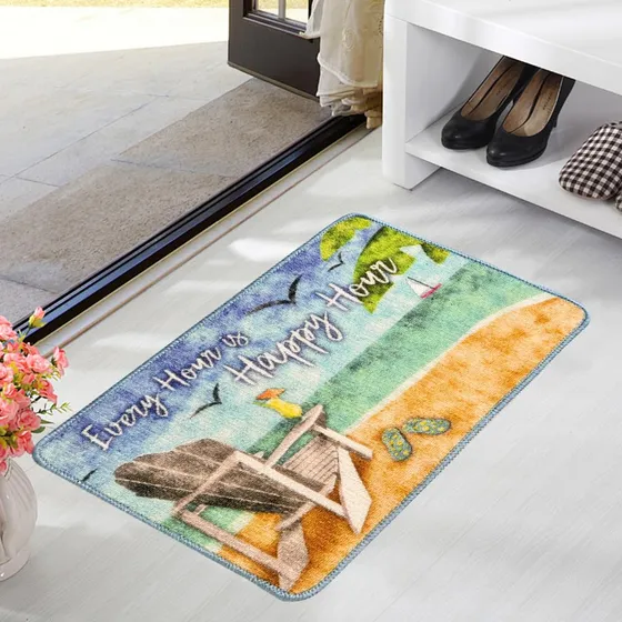 Alfombra Baño 16 X 24  Area Impresa Tapete Antideslizante