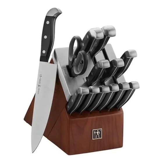 Kit De Cuchillos Henckels 14 Pzas Con Base Negro Y Marron