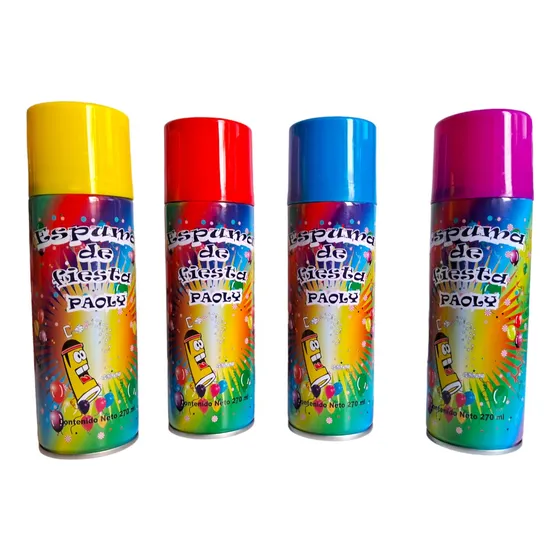 Caja Con 24 Espuma Para Fiesta Nieve En Spray 270 Ml Paoly