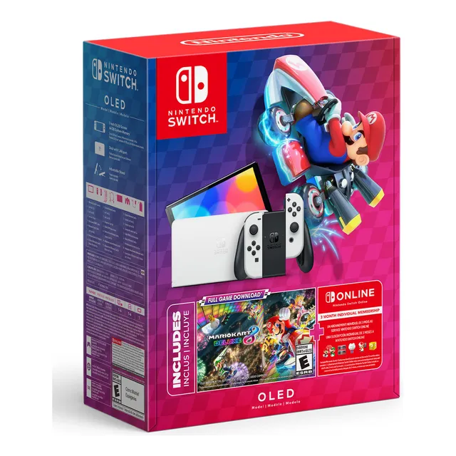 Consola Nintendo Switch Oled White + Mk8 (digital)