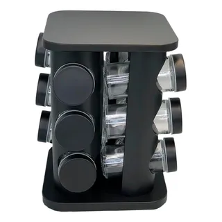Porta Tempero GiratĂłrio Com 12 Potes De Vidro 90g Cada Top Porta Tempero GiratĂłrio Com 12 Potes De Vidro 90g Cada Top